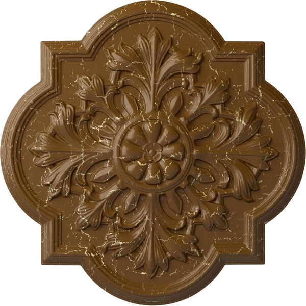 Ekena Millwork Bonetti Ceiling Medallion (Fits Canopies up to 5 1/8"), 20"OD x 1 3/4"P, Smokey Topaz Crackle CM20BOSTC - main